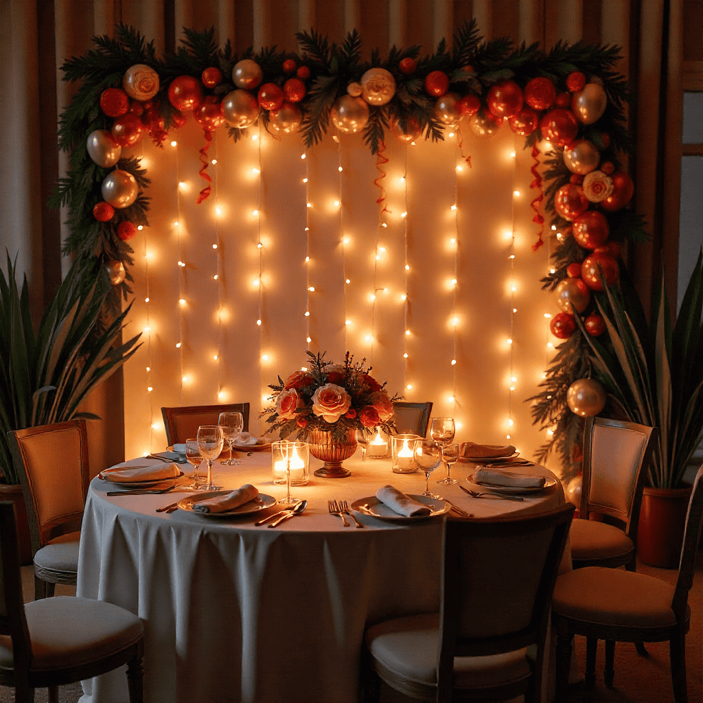 Vibrant party photo zone with neon lights and colorful decorations